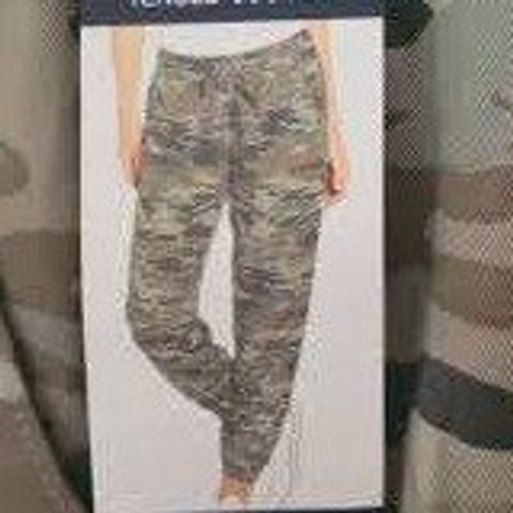GAP Medium Jogger Pants Camo Green Lyocell Elastic Waist QLP1073S Utility Casual